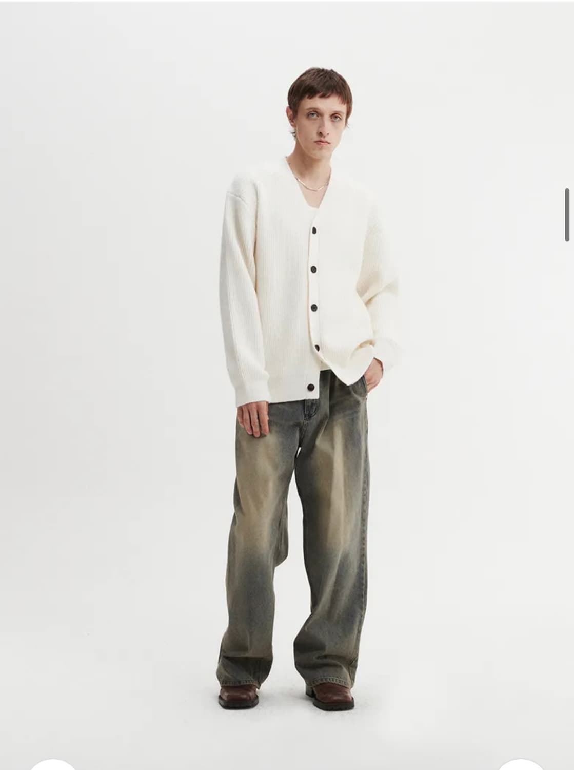 (2) 파브레가 포니 울 Y 가디건 [IVORY] 판매 상품이미지5