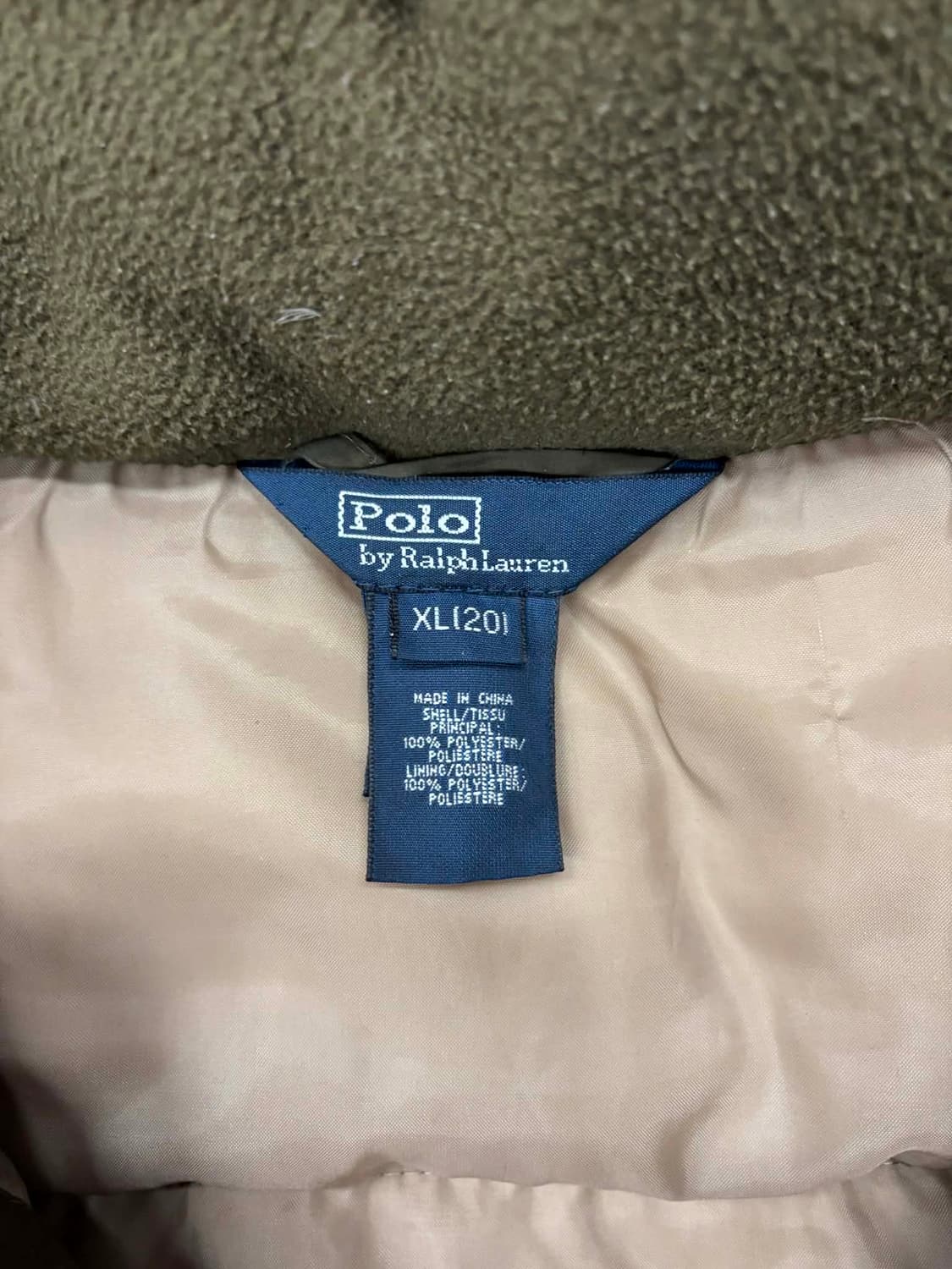 폴로 랄프로렌 카키 브라운 덕다운 푸퍼 패딩 자켓 점퍼(XL) 상품이미지3