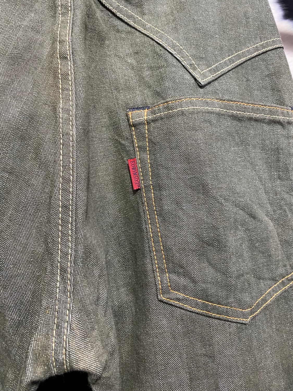 Edwin 카키 스트라이프 코튼 팬츠 상품이미지9