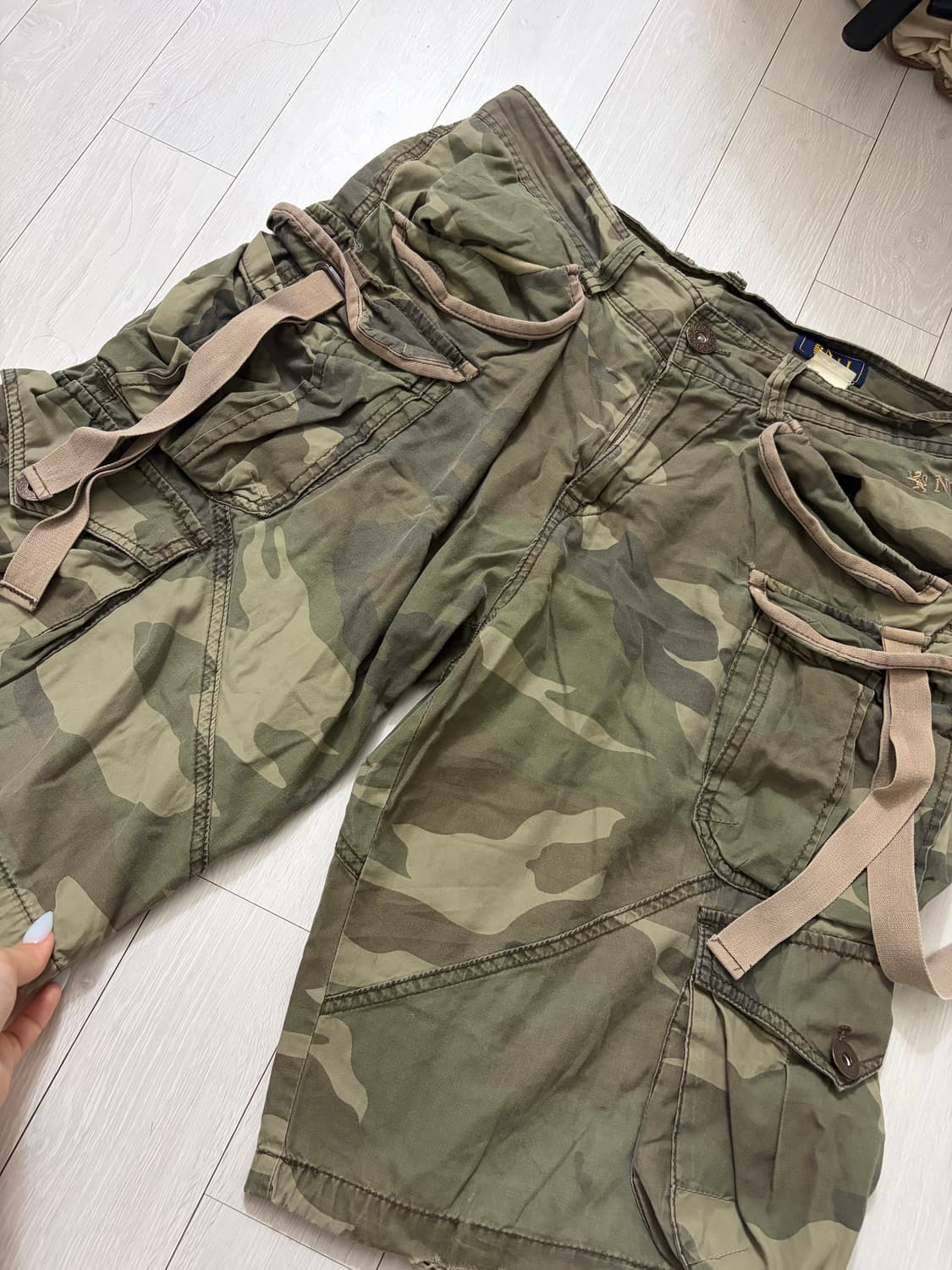 VTG 밀리터리 버뮤다 팬츠 그런지 카모 상품이미지4