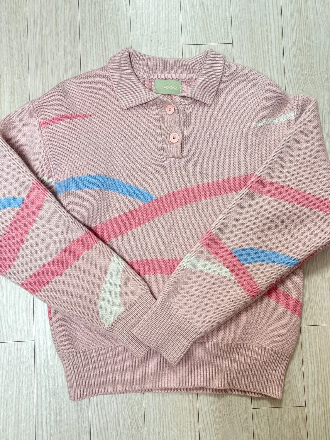 시눈 19fw 카라 니트 핑크 상품이미지2