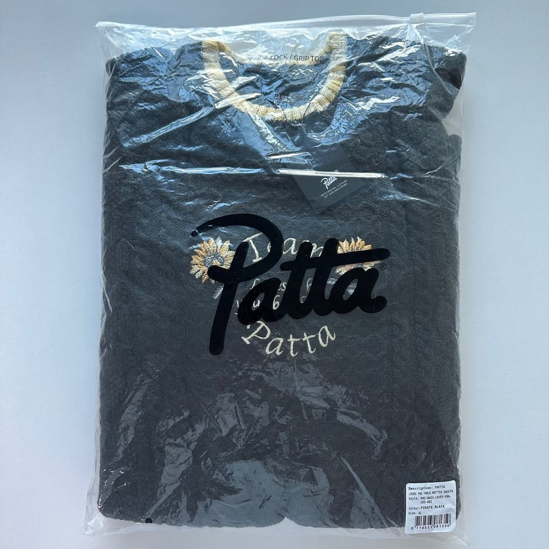 파타 케이블 니트 스웨터 블랙 상품이미지3