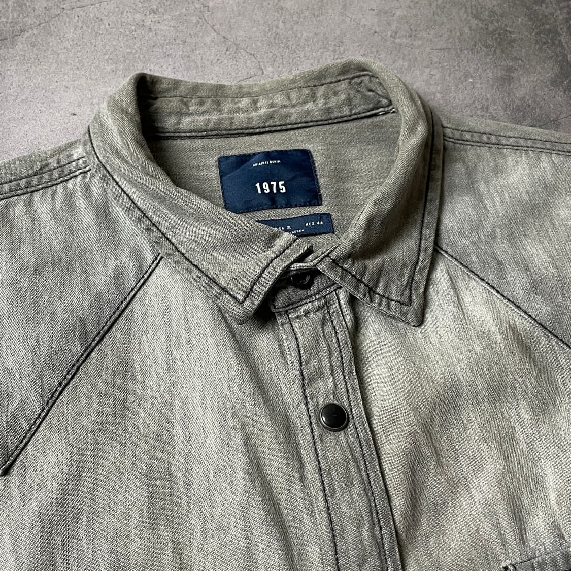 UNKNOWN 빈티지 그레이 워싱 웨스턴 코튼 셔츠 A00517 상품이미지2