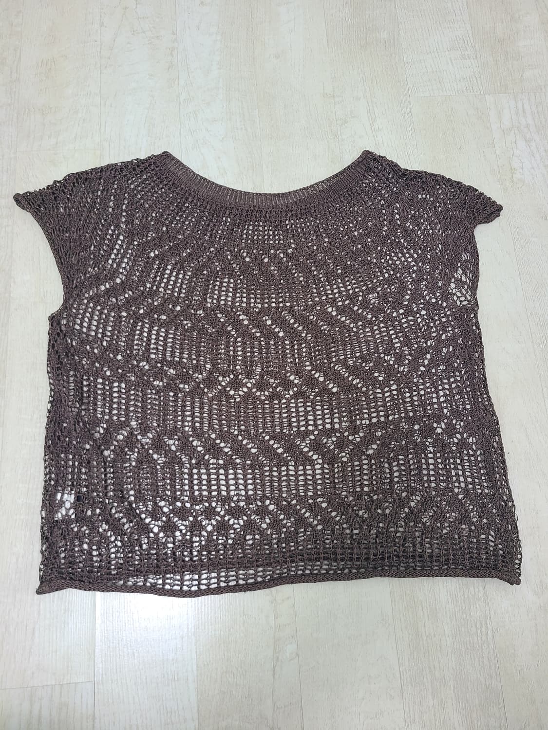 도쿄빈티지 새상품 그물 레이어드 티 갈색 상품이미지1