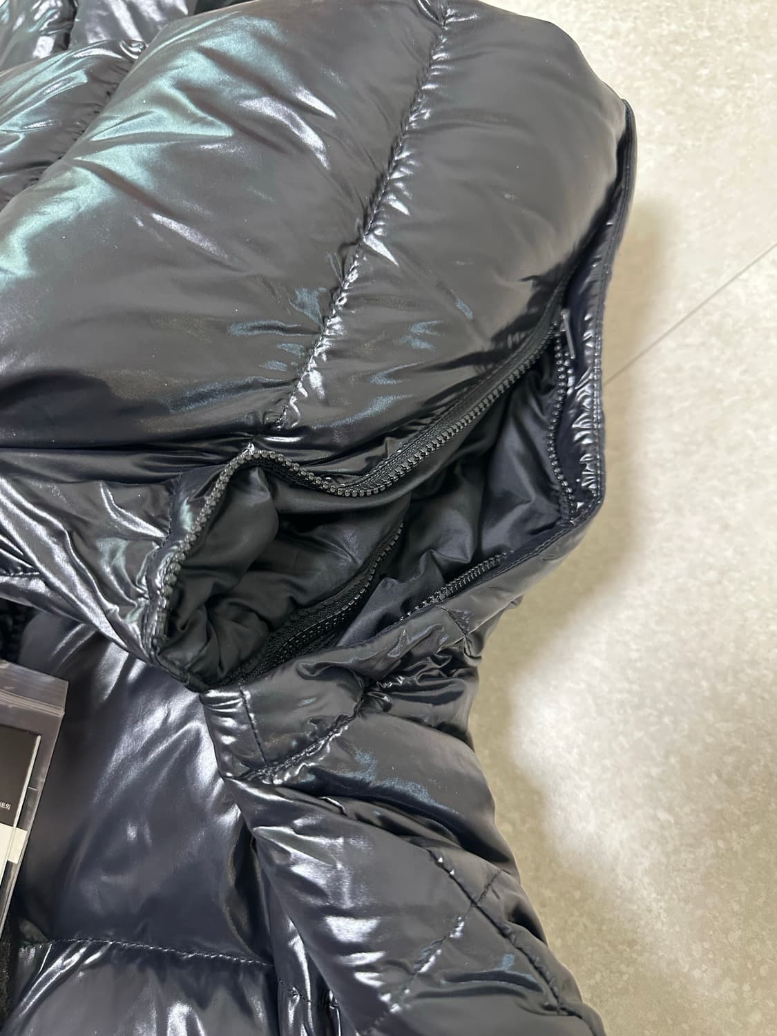 (W) 노스페이스 화이트 라벨 글로시 디테처블 다운 자켓 블랙 상품이미지5