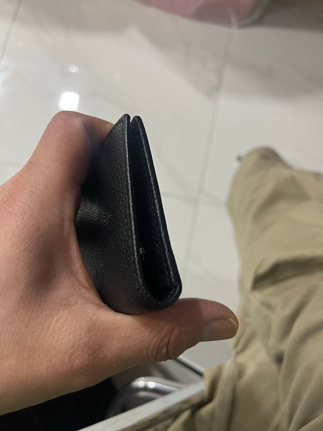 샤넬 블랙 레더 미니 CC 로고 카드홀더 지갑aa51123 상품이미지3