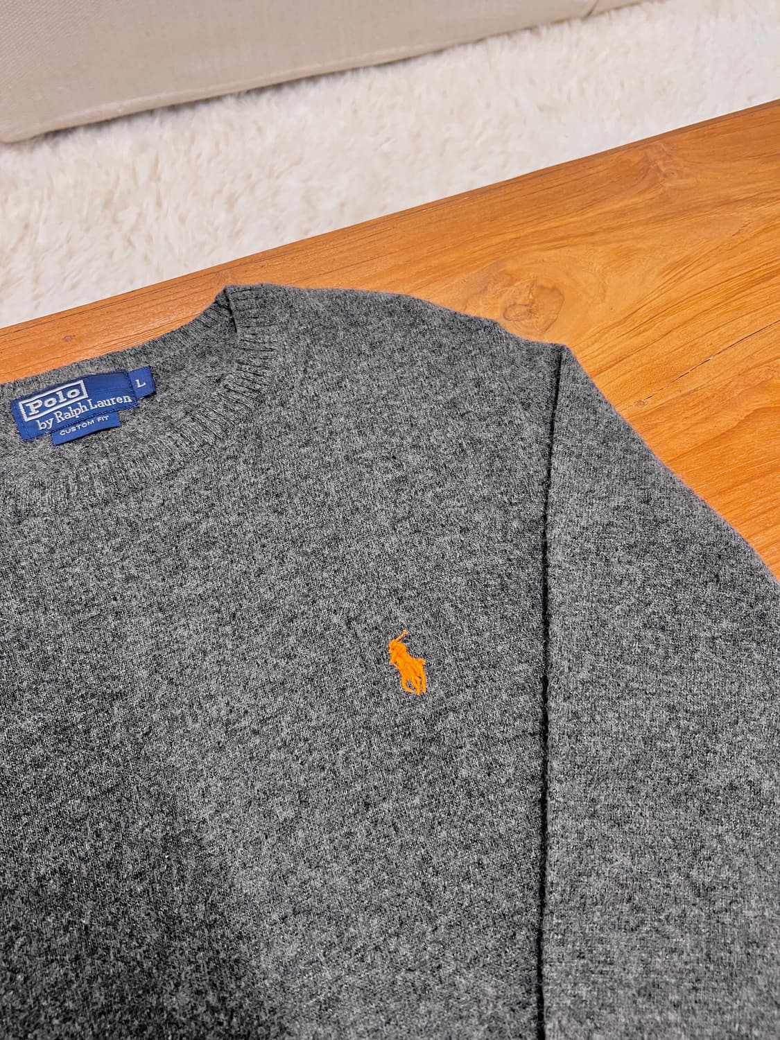 폴로 랄프로렌 크루넥 울 니트 스웨터(그레이) 상품이미지2