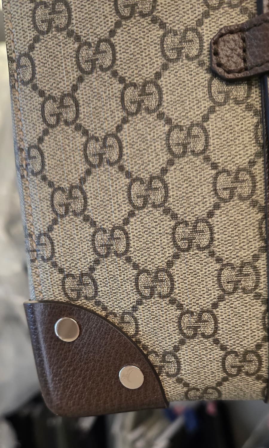 정품 구찌 GG 수프림 레더 디테일 캔버스 남성 여성 토트백  급매 상품이미지5