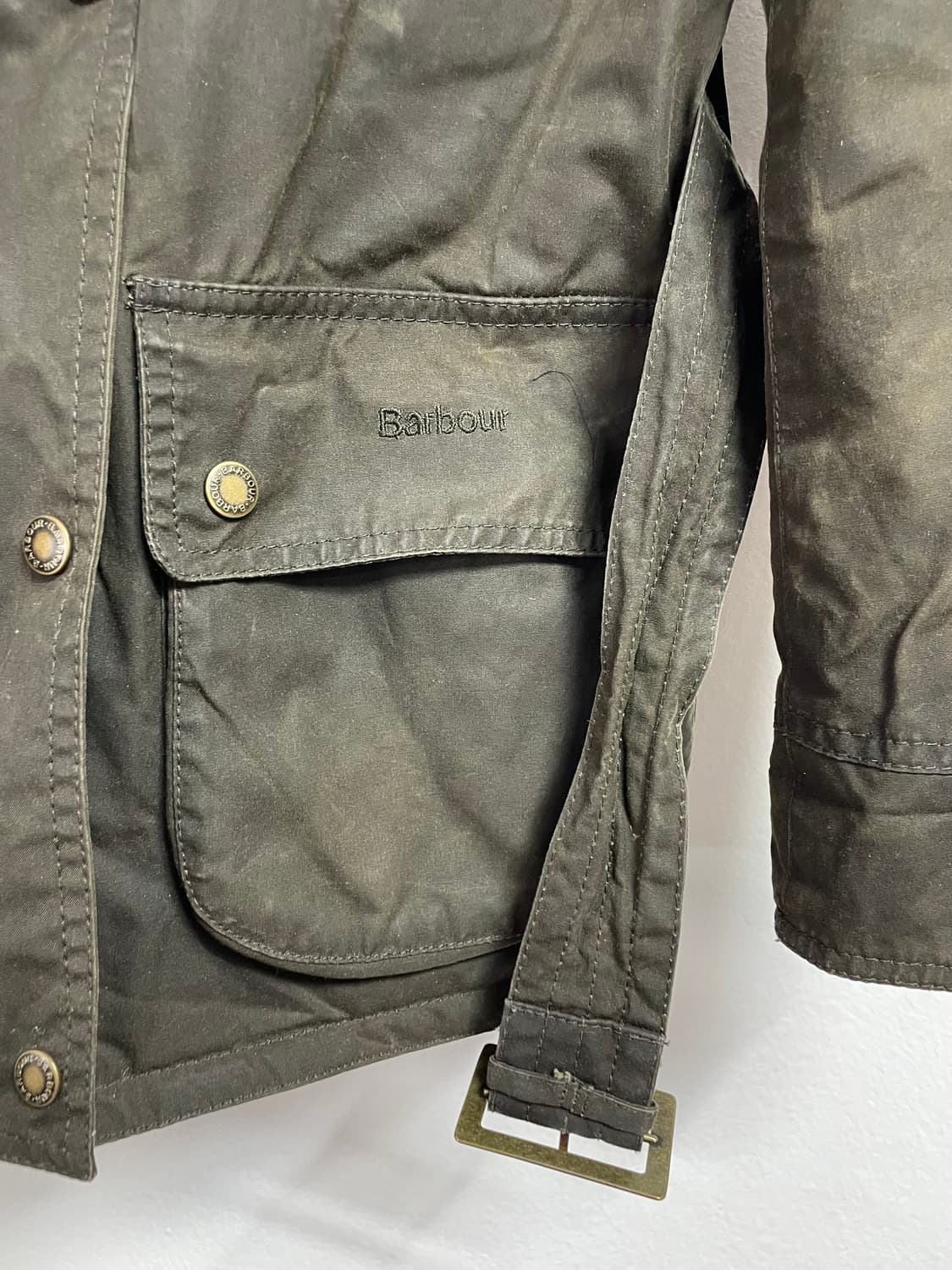 바버 몽고메리 우먼스 카키 벨티드 왁스자켓 (on.157)   상품이미지5