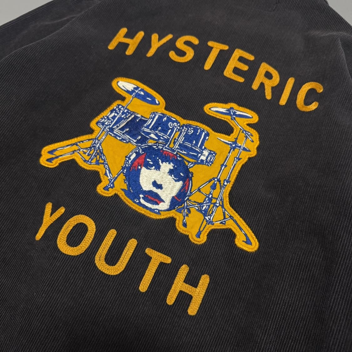 히스테릭글래머 차콜그레이컬러 자수 패치 칼리지 코듀로이 자켓  상품이미지8