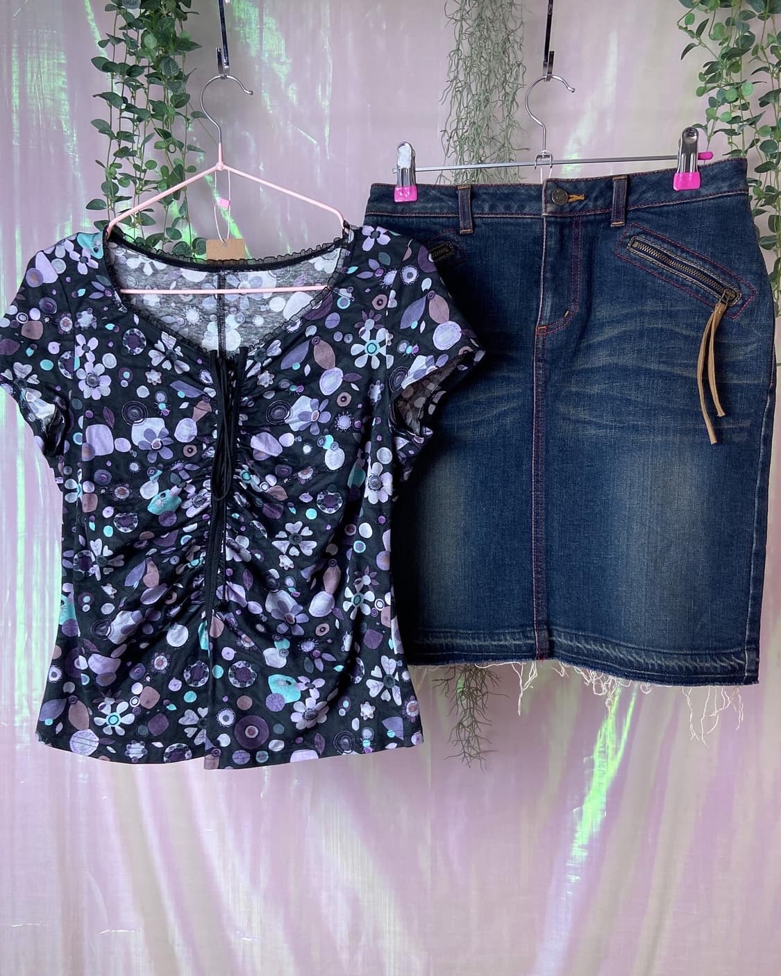 oriental top • denim midi sk 상품이미지1