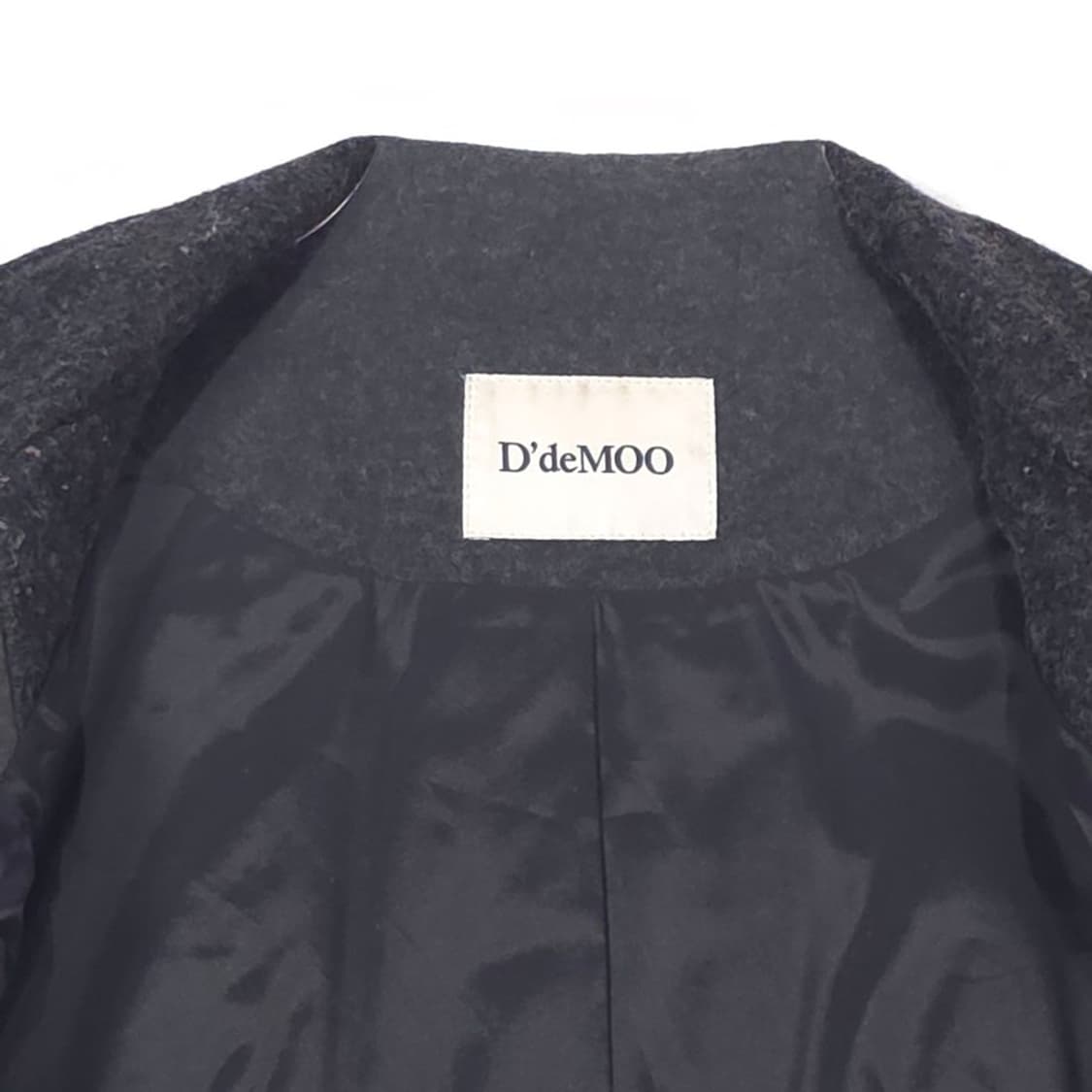 디데무 리얼 램스킨 울 혼방 배색 아방가르드 롱 코트 상품이미지6