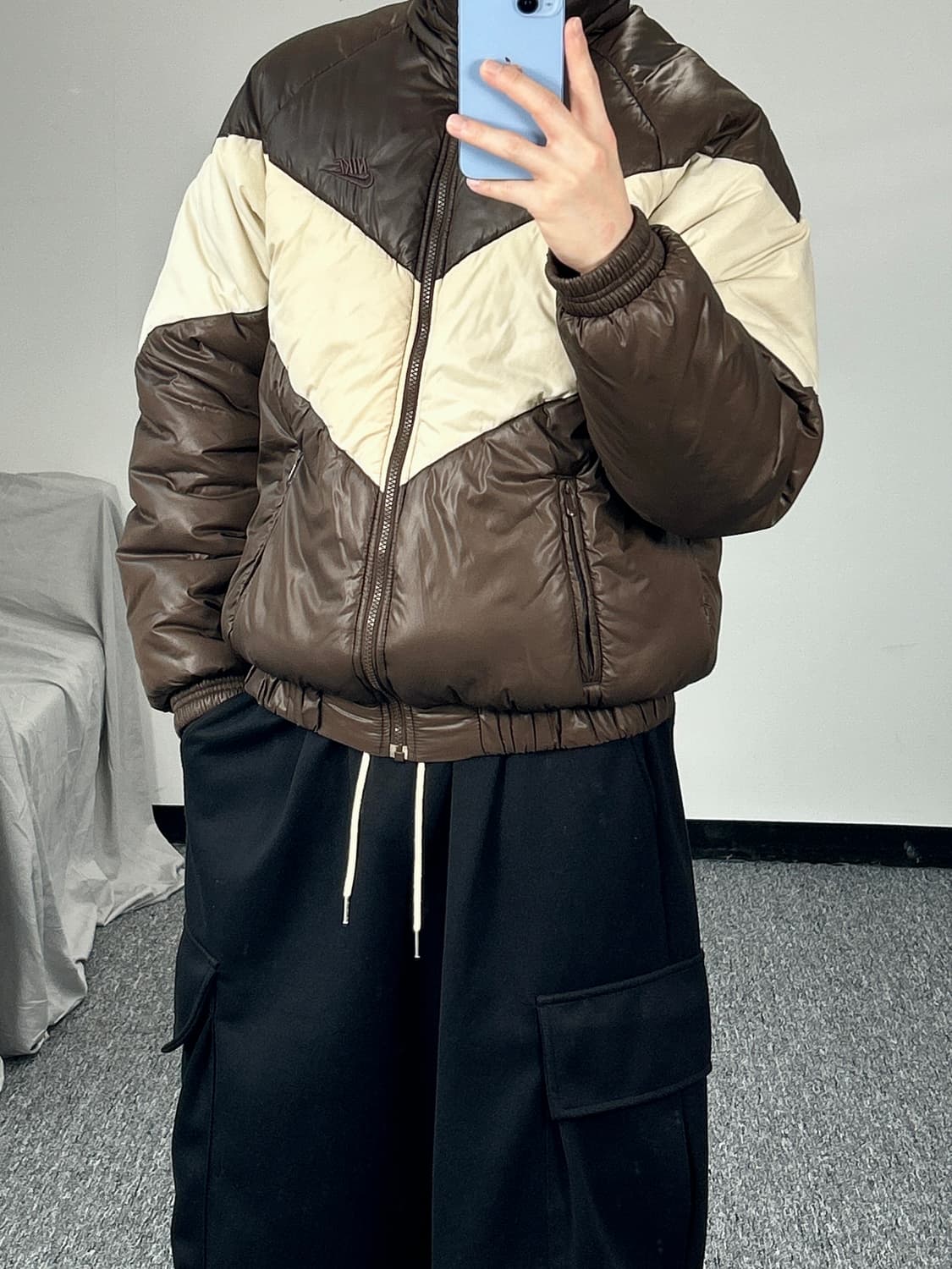 나이키 00‘s 브라운 숏패딩 L 상품이미지2