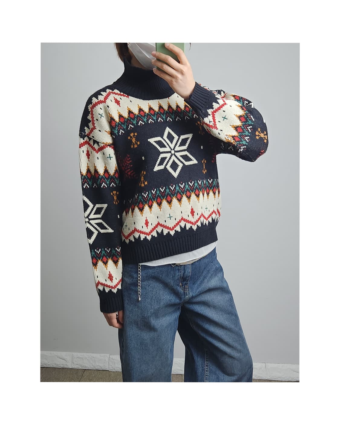 에스닉 눈꽃 니트 상품이미지1