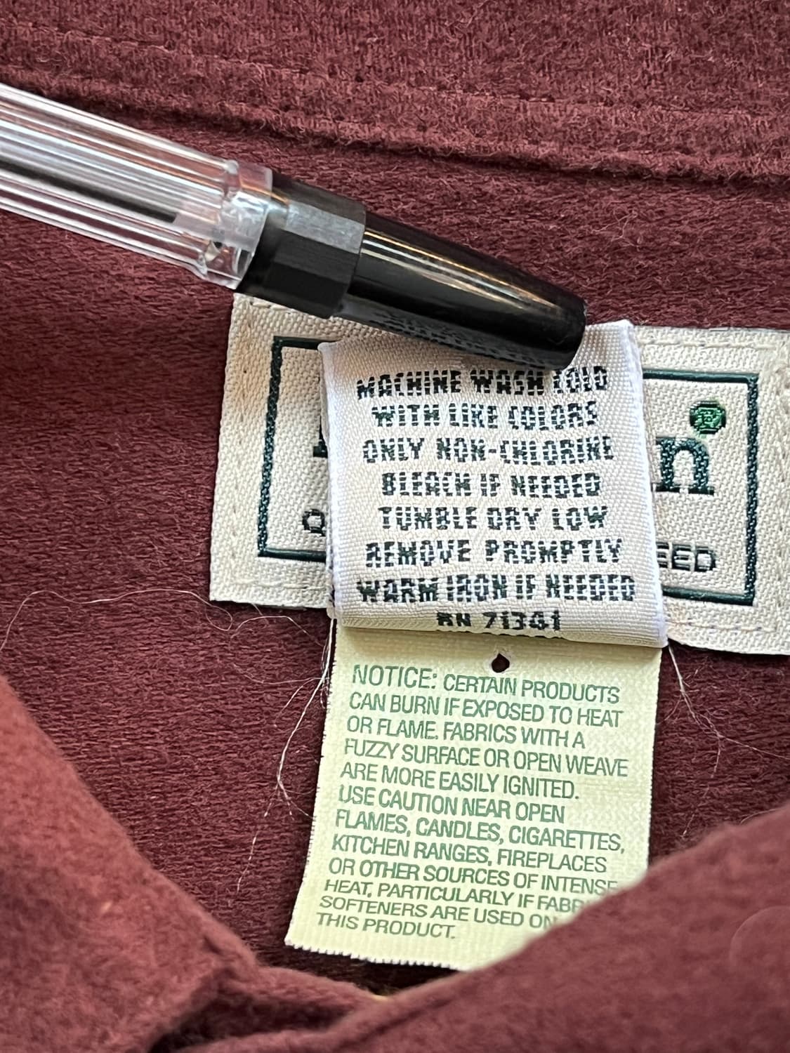 L.L.Bean 버건디 헤비코튼 셔츠 L 상품이미지5