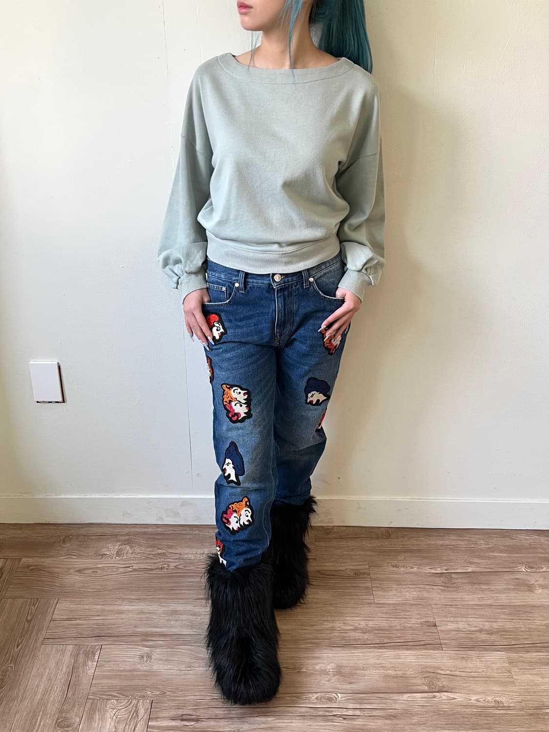 Lily Brown 민트 로브 스웻셔츠 상품이미지5