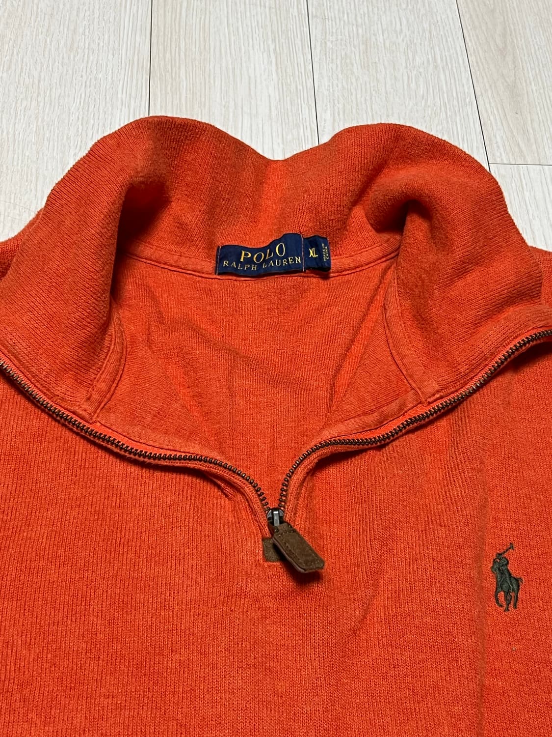 90s폴로랄프로렌포니로고코튼니트반짚업셔츠 XL 상품이미지5