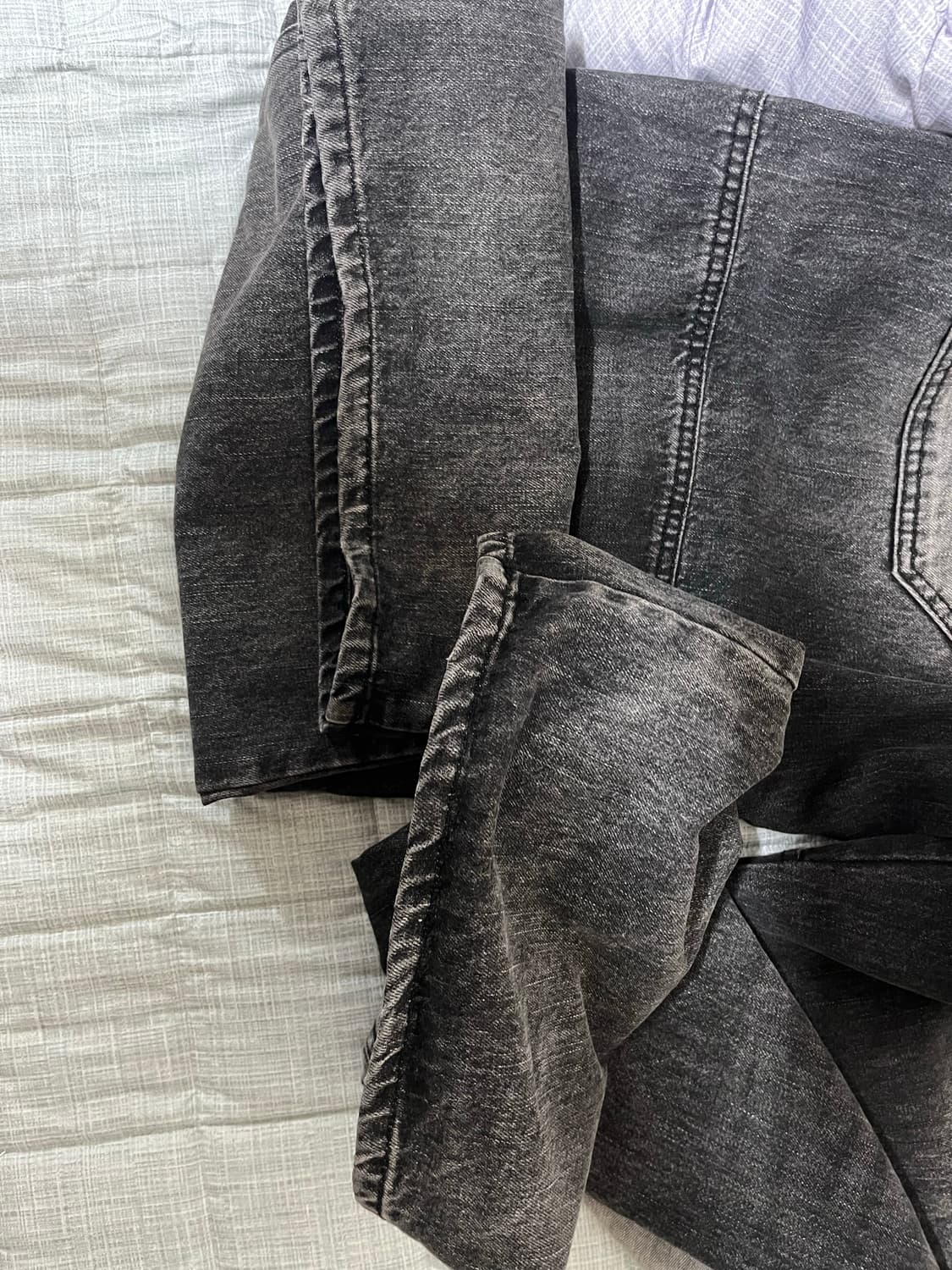 Mjd 3D니 데님 팬츠 블랙 L 상품이미지5