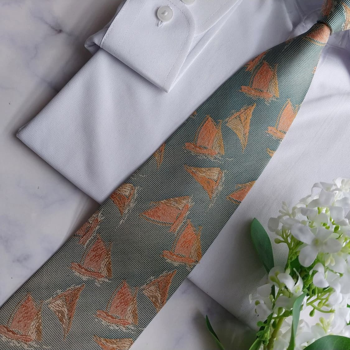 제이프레스 세일링 보트 패턴 컬러 넥타이 9.5cm A+등급 K2248
 상품이미지6