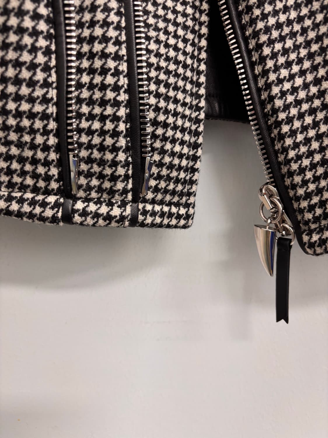 쥬세페 자노티 하운즈투스 체크 콤비 레더 라이더 자켓 상품이미지8