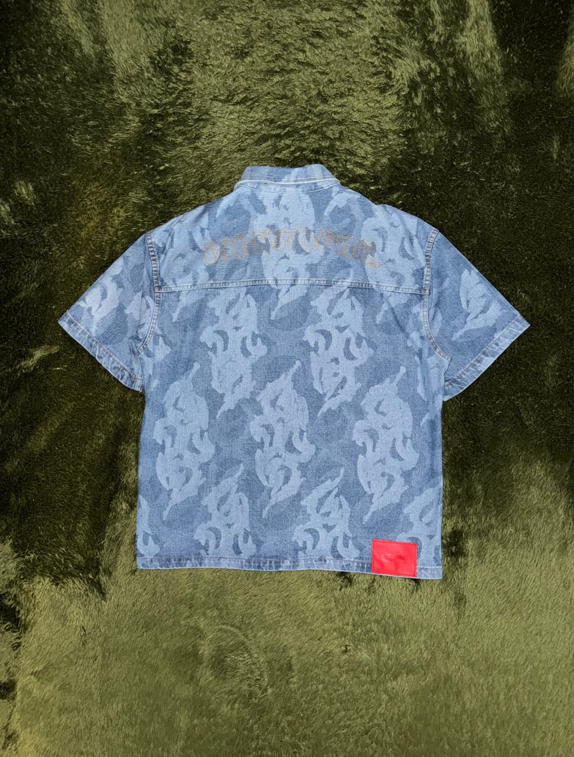 [M] KUSIKOHC 쿠시코크 플레임 그래픽 데님 하프 셔츠 상품이미지7