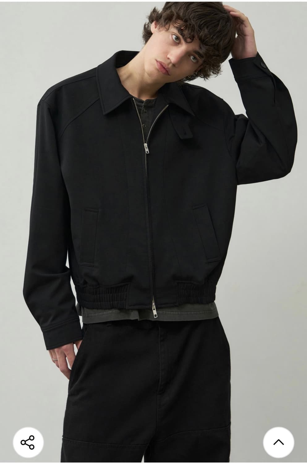 (새상품)(L) [데일리룸X알리스] 소프트 그레인 울 블루종 자켓 상품이미지5