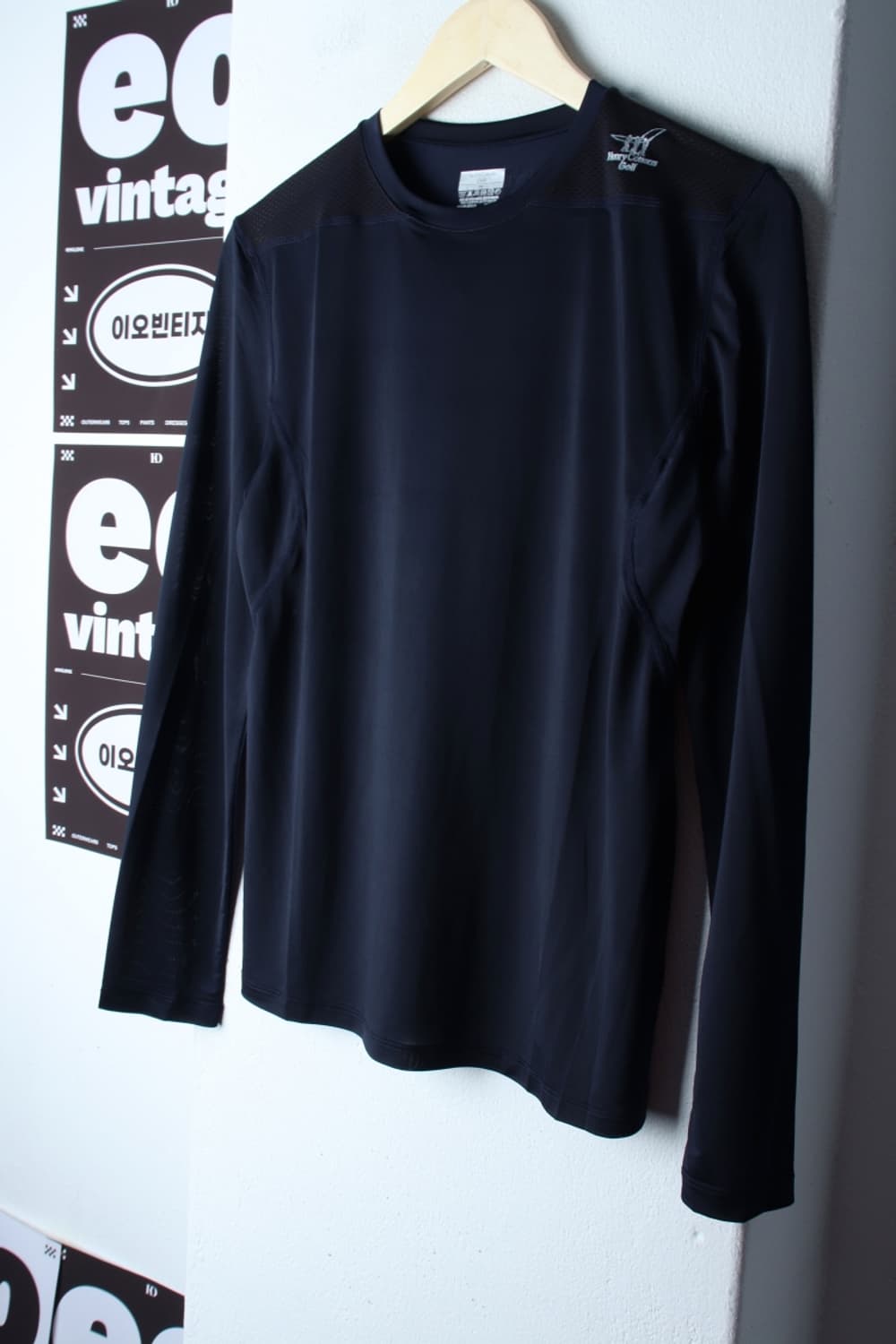 (L-XL) 헨리코튼 긴팔티셔츠 골프 기능성 네이비-H33049 상품이미지1