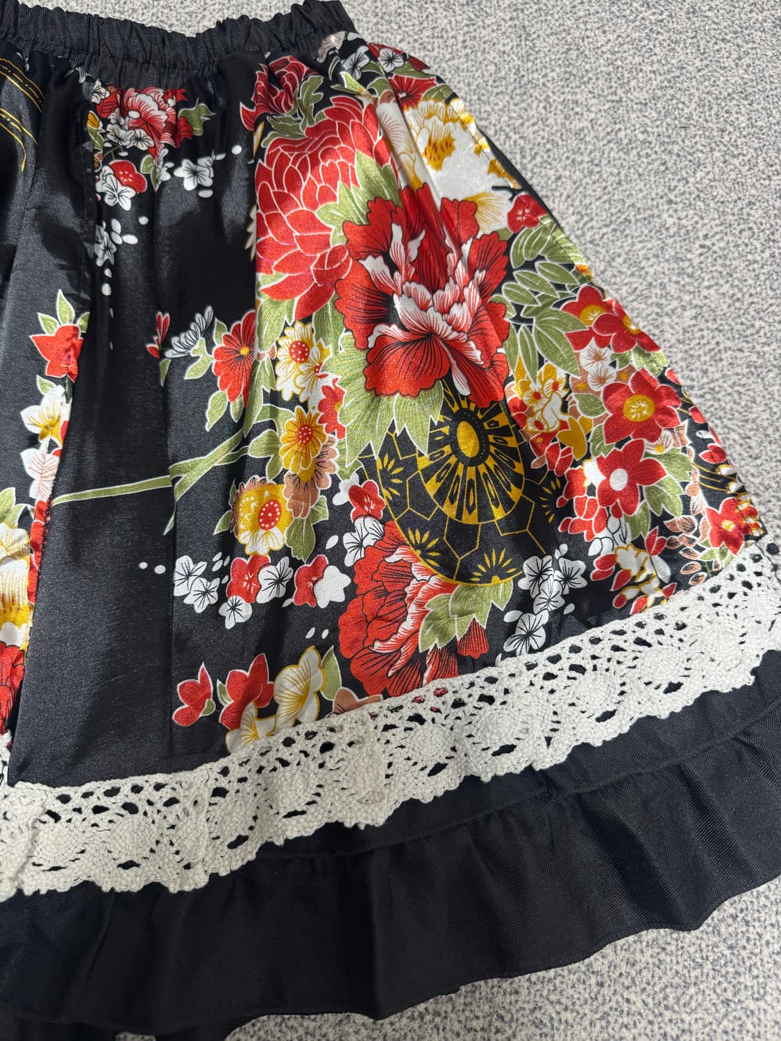 •Japanese Vintage 플로럴 레이스 밴딩 스커트 상품이미지2