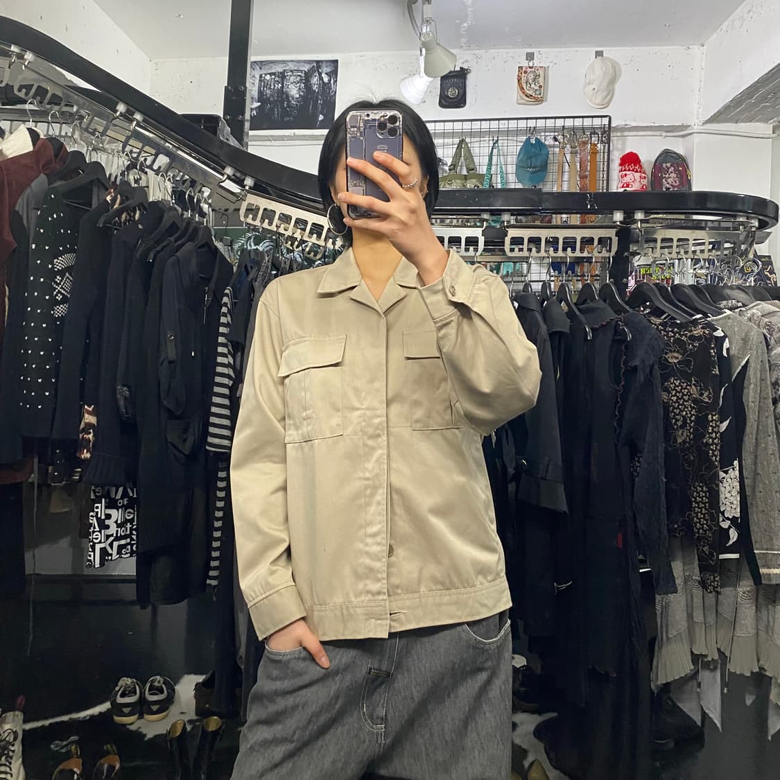 Gumbei 베이지 면 트러커 자켓 상품이미지1