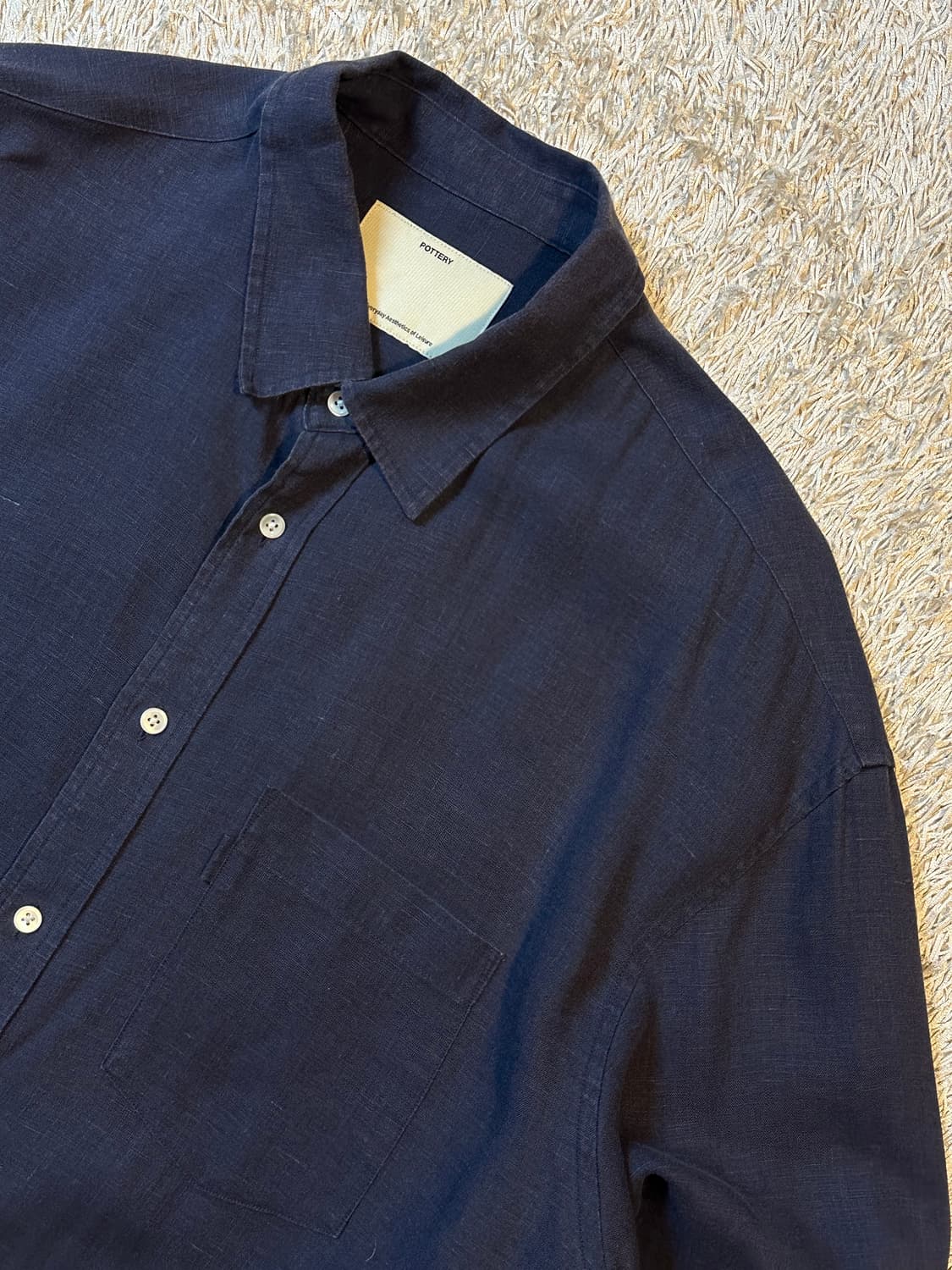 포터리 POTTERY 컴포트 린넨셔츠 네이비 상품이미지2
