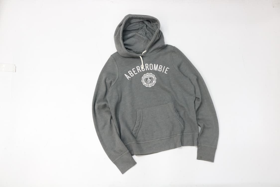 아베크롬비 빈티지 아치 로고 차콜 그레이 후드 티셔츠 (M) 상품이미지2