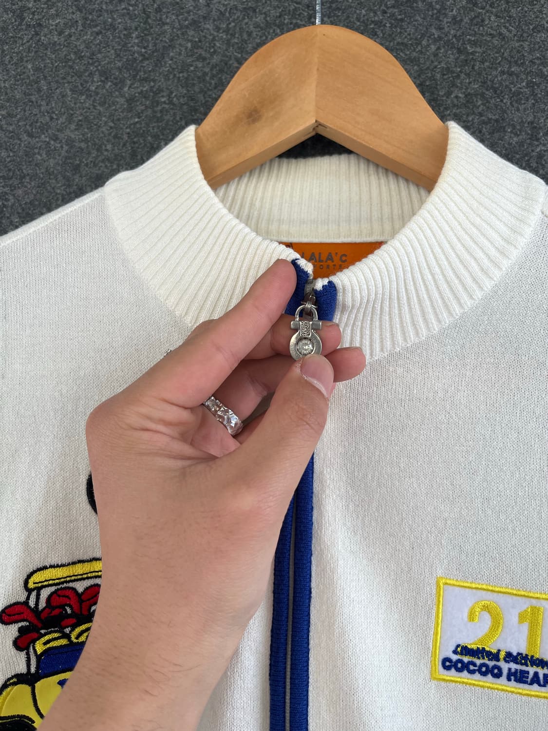 90s 빈티지 자수 슬리브리스 니트 베스트 조끼 자켓 상품이미지6