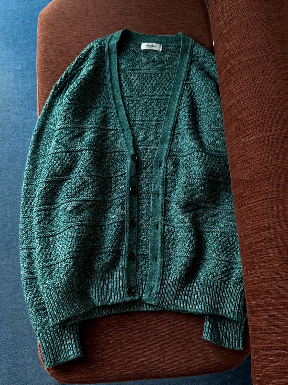 Loose gauge pattern over knit cardigan 상품이미지3