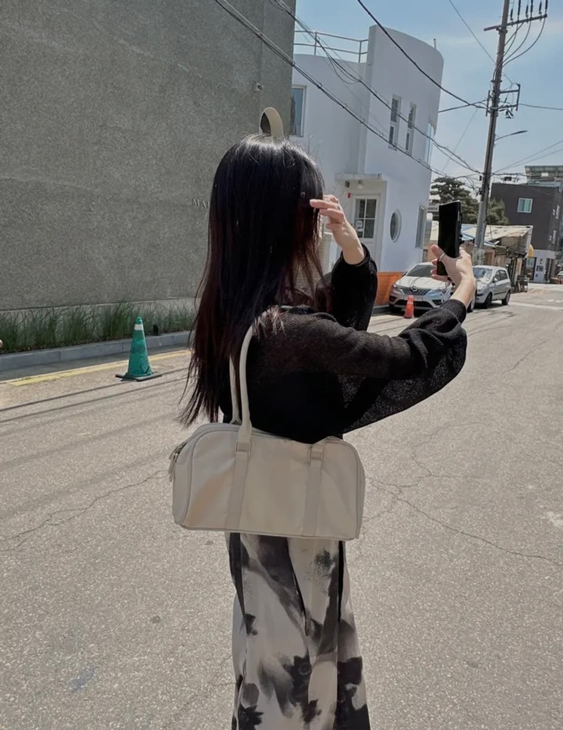 마블링 나시 원피스 블랙 상품이미지3