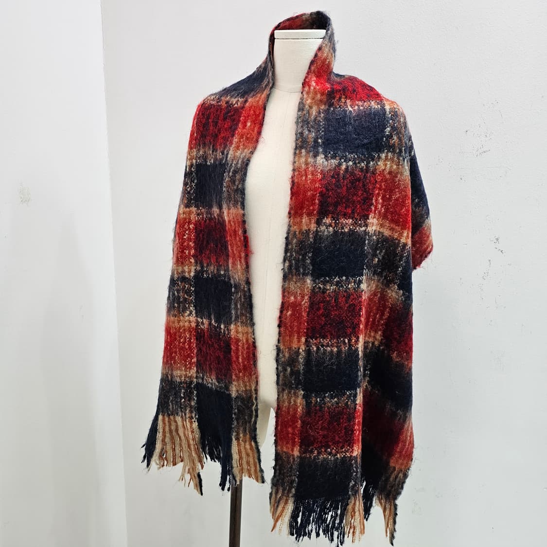 모헤어 체크 머플러 남녀공용  상품이미지2