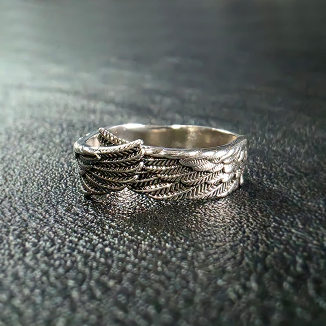 Michael 실버 남자 엔틱 빈티지 고딕 천사 날개 반지 상품이미지1