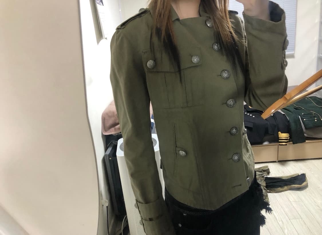 발망 13ss 나폴레옹 스틸 버튼 카키 자켓 48사이즈 상품이미지2