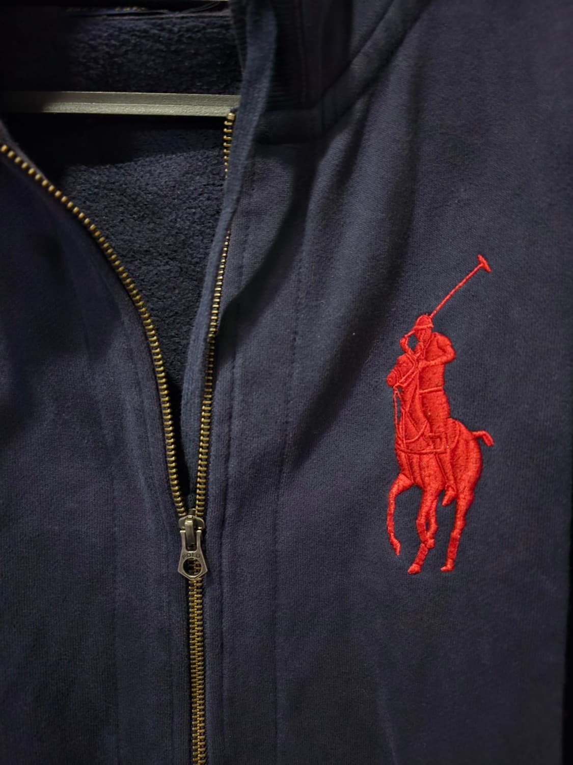 폴로 빅포니 네이비 체크 후드집업 95 / M 상품이미지4