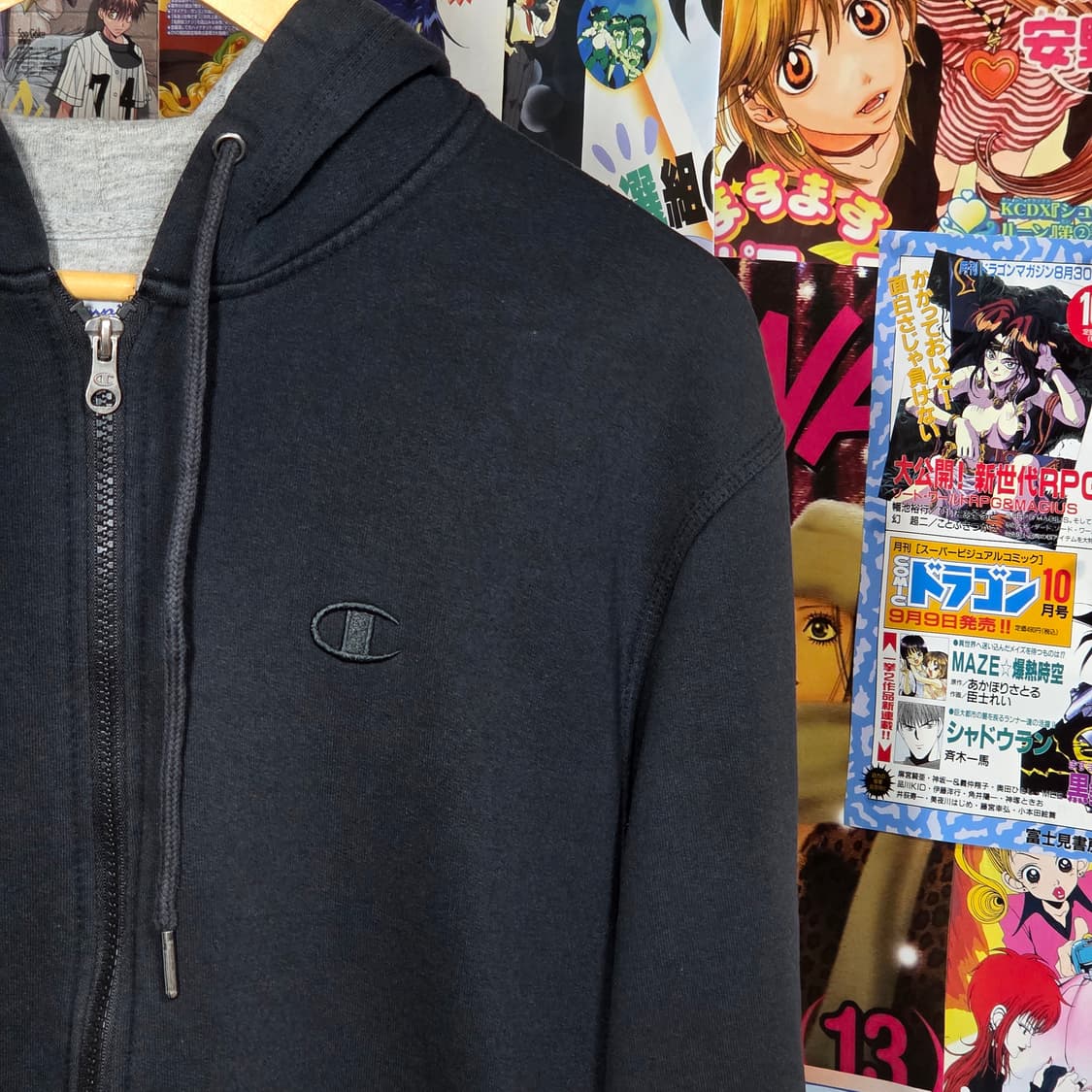 챔피온 블랙 C로고 자수 후드집업 상품이미지3