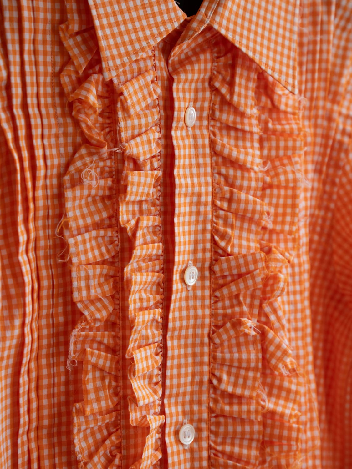 꼼데가르송 트리콧 체크 프릴 셔츠 상품이미지3