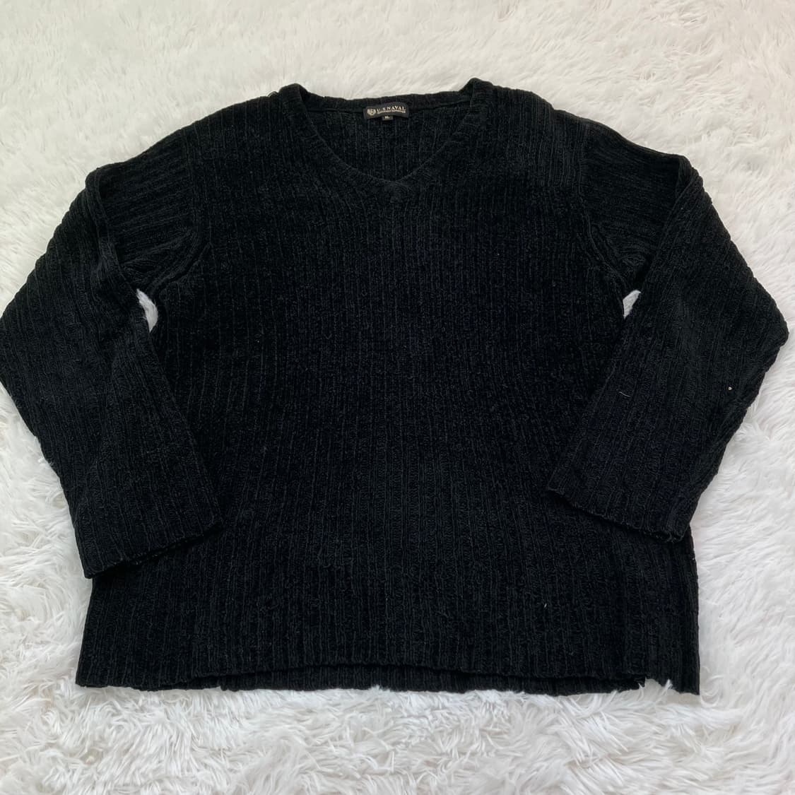 빈티지 블랙 V넥 니트 749 y2k 스트릿 갸루 펑키 일본빈티지 상품이미지2