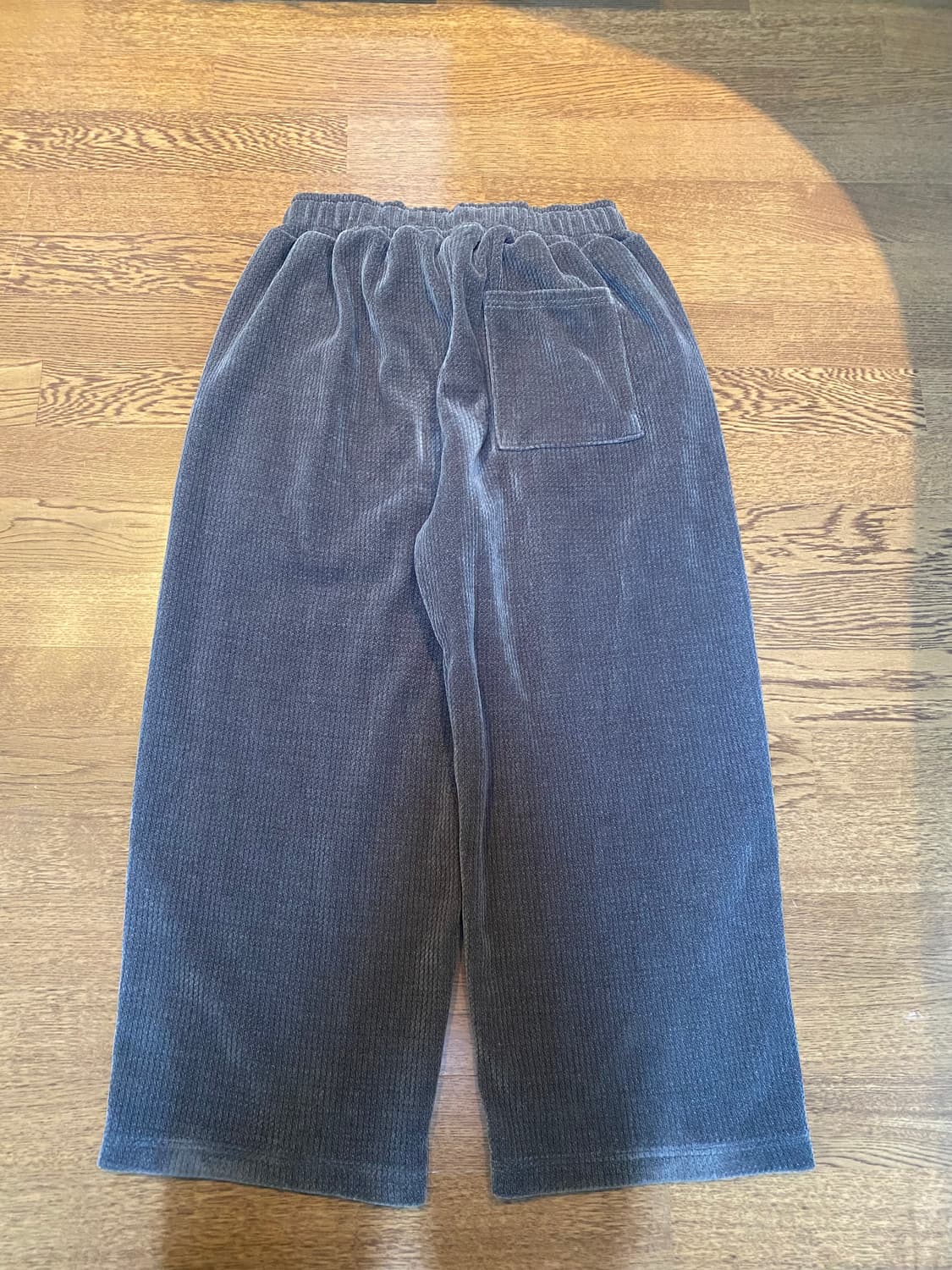 Mosco 벨루어 벨벳 와이드 팬츠 그레이 os 상품이미지2