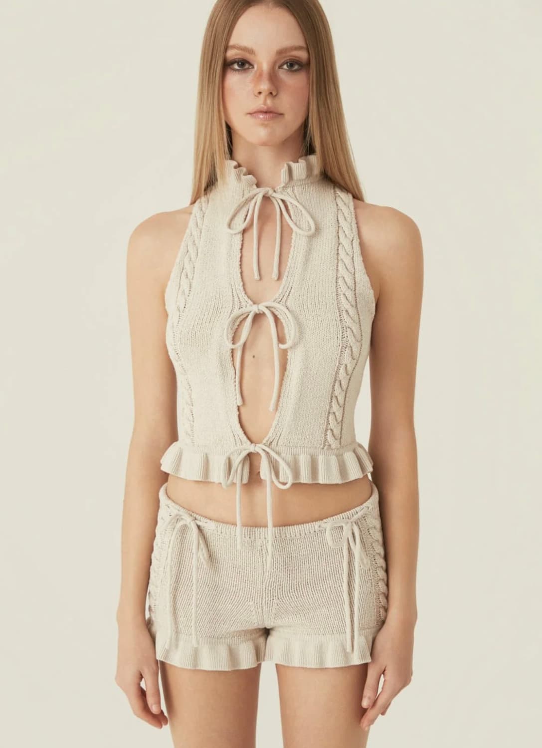 쓰리타임즈 sandy vest (beige) FREE 상품이미지1