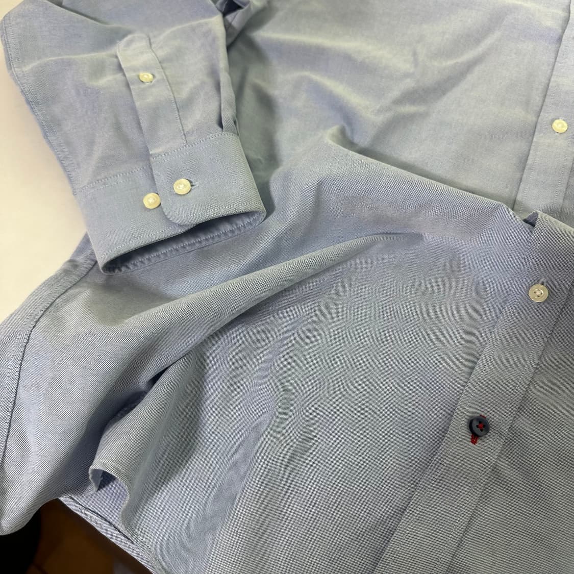 XL 105 타미힐피거 스카이블루 솔리드 옥스퍼드셔츠 상품이미지4