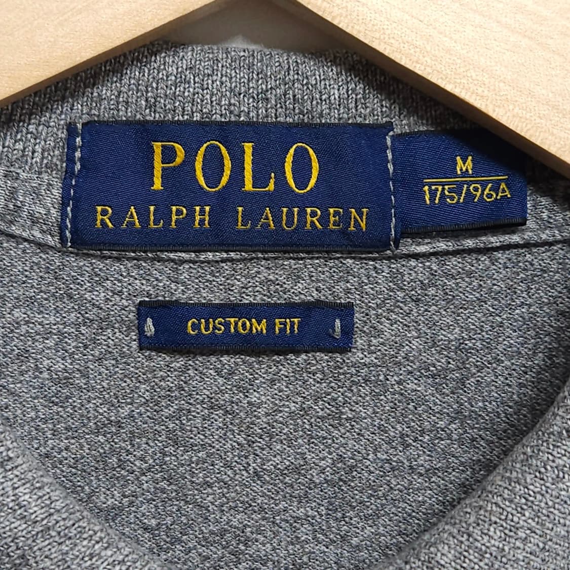 100)POLO 폴로 랄프로렌 커스텀핏 긴팔 카라티 그레이 상품이미지3