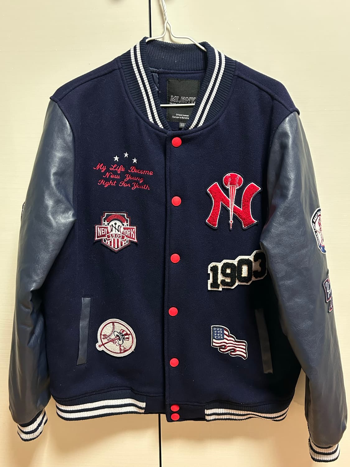 MLB NY 양키스 바시티 자켓 XXL 상품이미지1