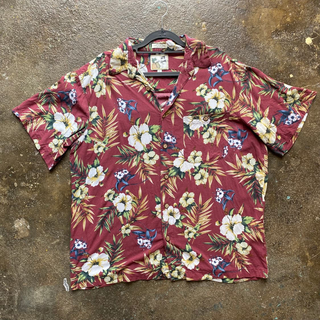 빈티지 꽃무늬 반팔 셔츠 L 상품이미지1