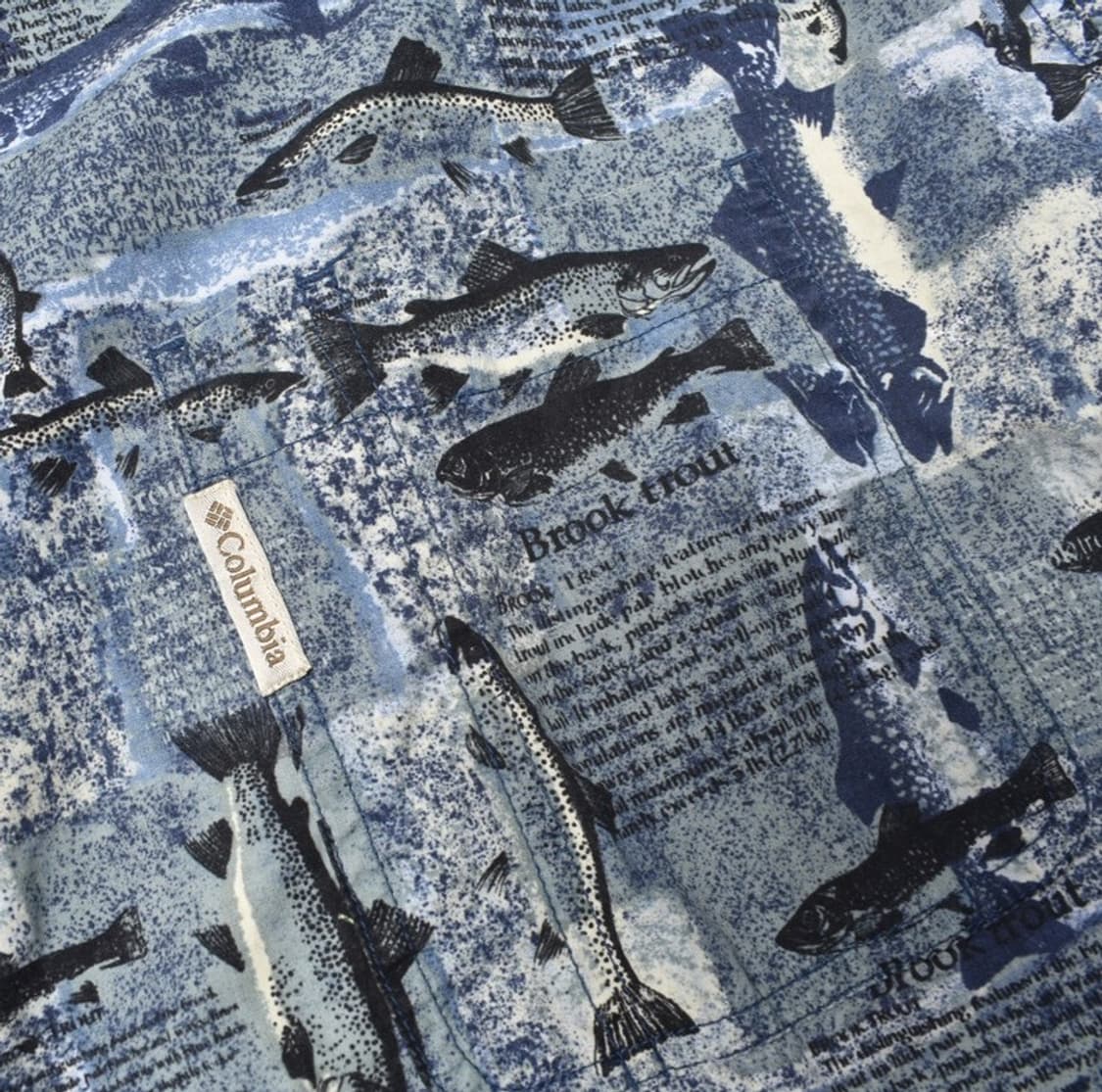 컬럼비아 빈티지 구제 미주판 물고기 도감 빅사이즈 셔츠 남방 3XL 상품이미지3
