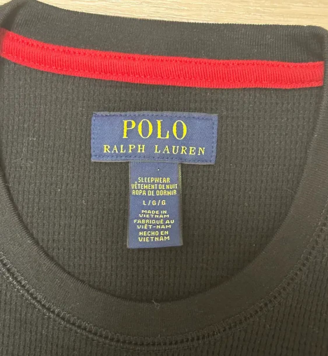 폴로 랄프로렌 와플 롱슬리브 블랙 상품이미지3