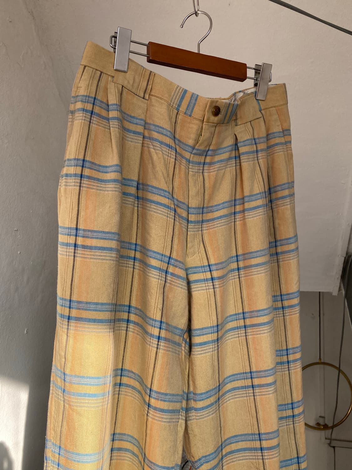 빈티지 체크무늬 울 팬츠 상품이미지2